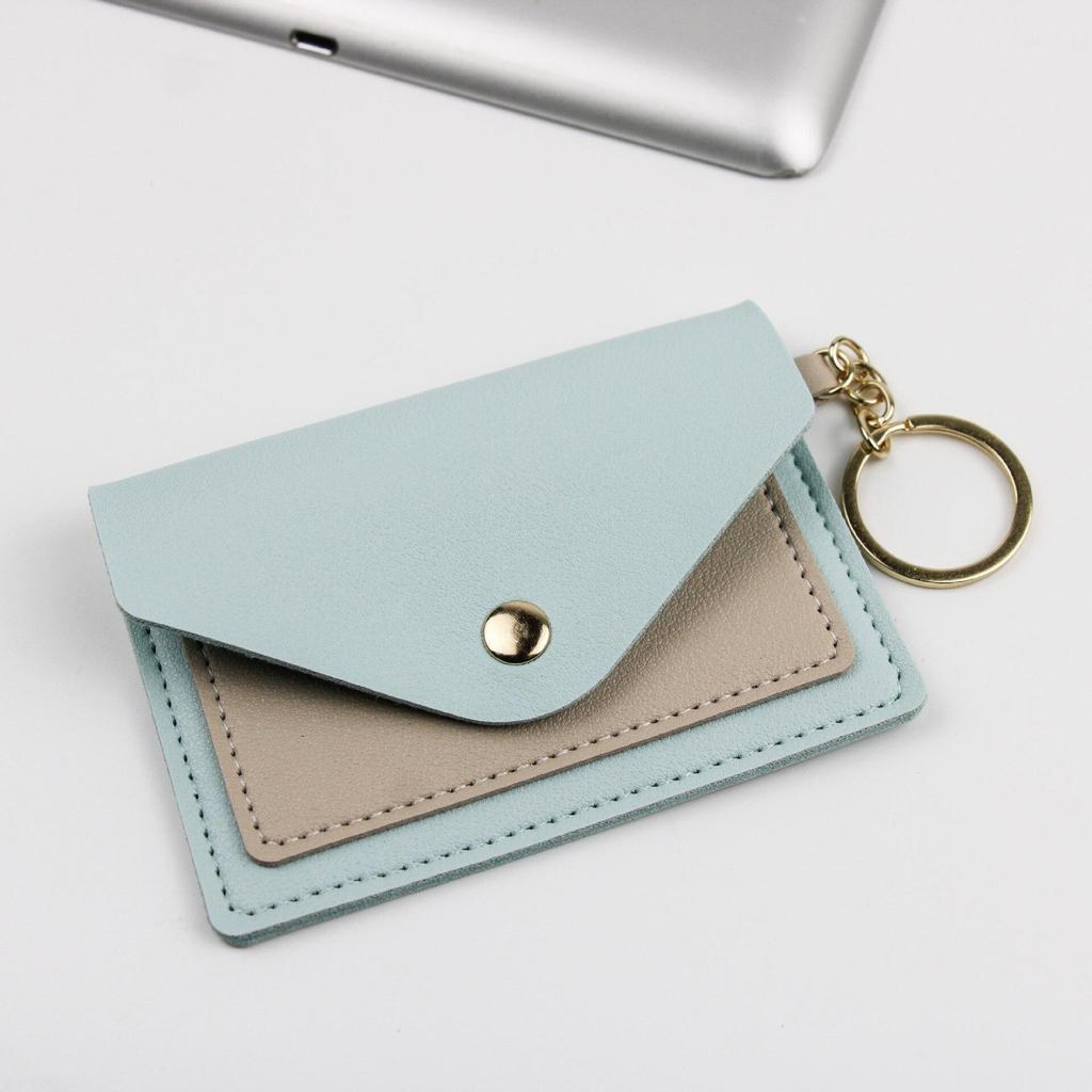 Porta carte di credito porta carte di credito con cerniera in pelle PU da donna Porta biglietti da visita Mini porta biglietti da visita regalo