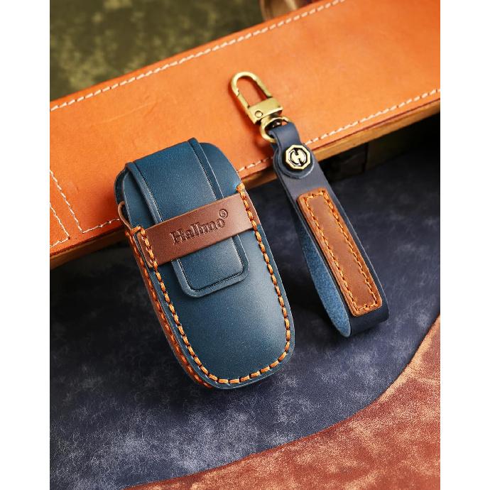 ontto 5-button Key Case Leather Key Fob Shell Cover Fit for Nissan 2023 2024 Rogue Pathfinder X-trail Versa Kicks Ariya