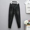 Women's Spring and Autumn Four Seasons Thin Section of Solid-coloured Loose Thin Harun Casual Long Elastic Plus Size Jeans Trousers Trousers