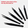 Premium 6 Piece Anti Static Stainless Steel Tweezers Kit for Electronics Soldering Jewelry Craft Laboratory Work and DIY Use