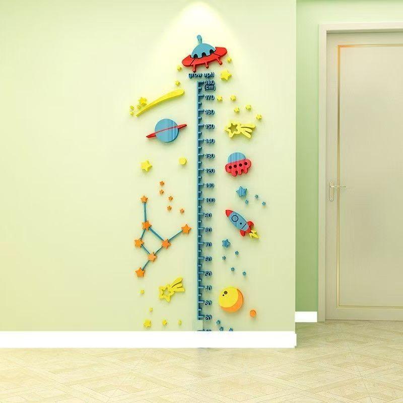 Cartoon Height Measure Decals For Kids Room Wall Decor Growth Children Chart PVC Wall Stickers Bedroom Decor DIY Wall Mural Art