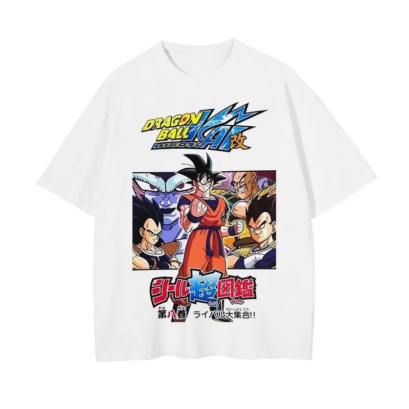 2026 Summer Dragon Ball Kai Tshirt High Quality pure Cotton Saiyan Saga Print Unisex Retro Casual Gym Unisex and Women Streetwear