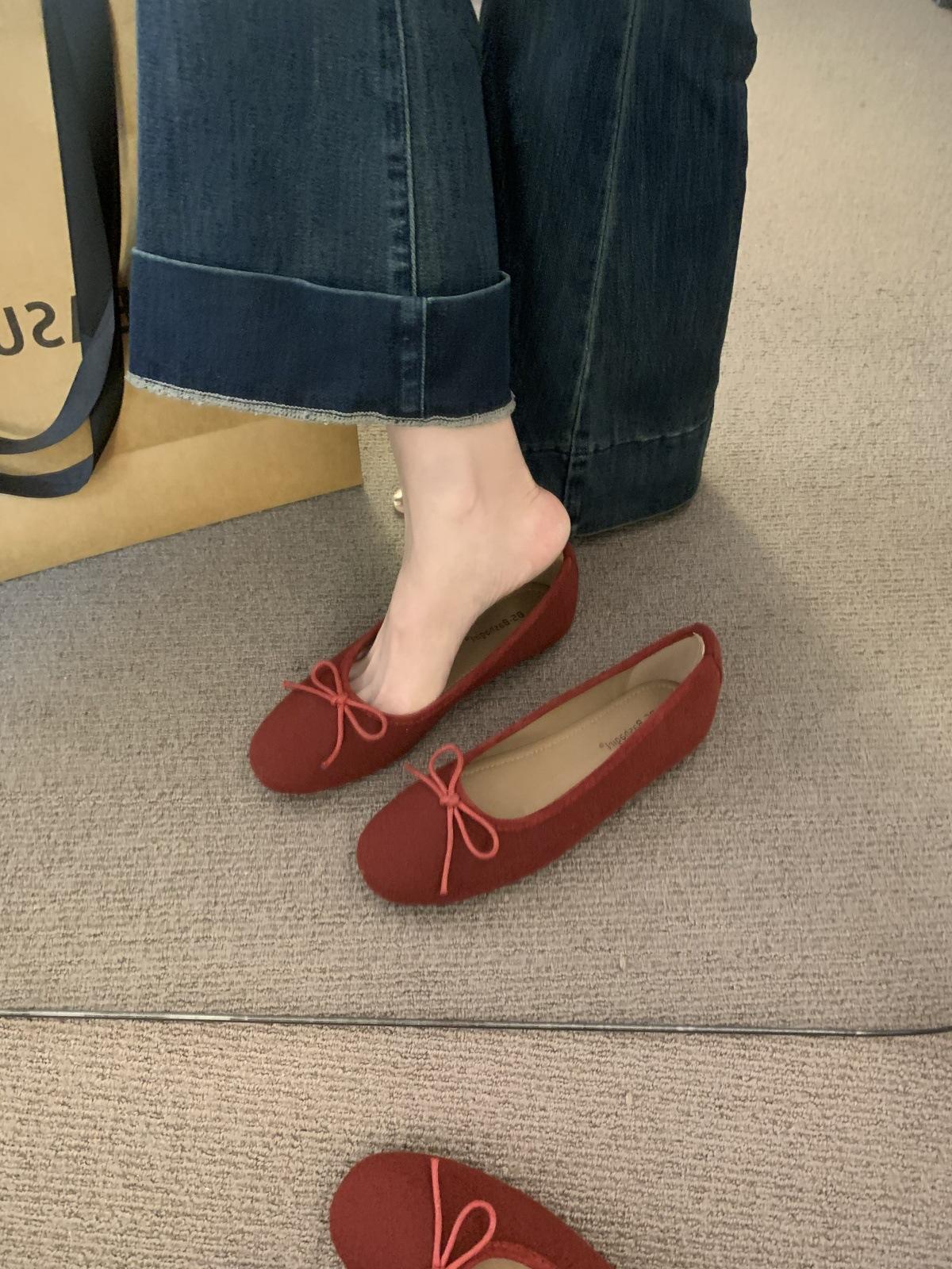 

Серые туфли-лодочки с круглым носком, мелким вырезом, на плоской подошве, одинарные туфли 2025 весна, осень и зима, на мягкой подошве, под юбку, Мэри Джейн, туфли-дуду 39