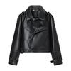 Winter new European and American style fashion simple versatile locomotive leather jacket short jacket
