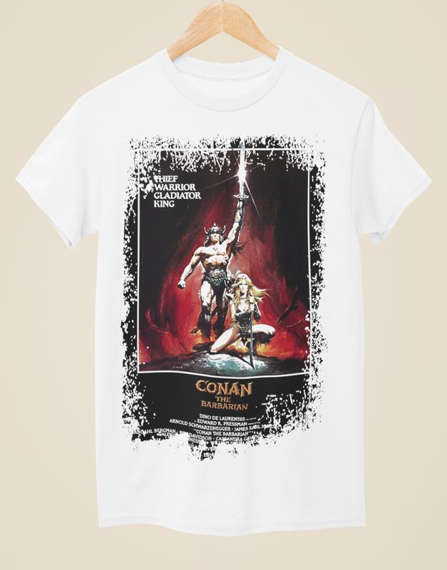 Conan The Barbarian - Movie Poster Inspired Unisex White T-Shirt S