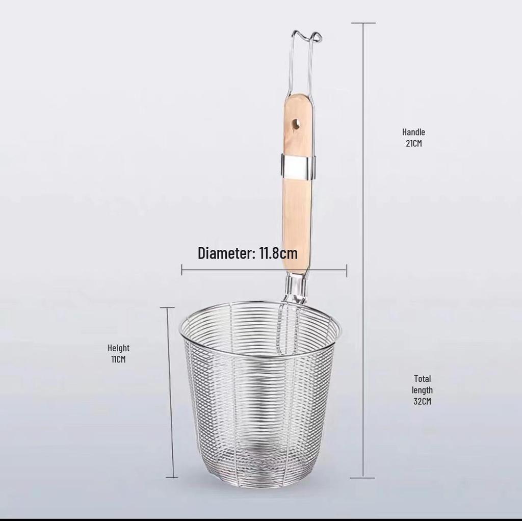304 Stainless Steel Noodle and Soup Skimmer, Vegetable Strainer, Hot Pot Skimmer, Fine Mesh Strainer.
