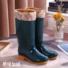 beef tendon sole high tube rain shoes women's winter non-slip velvet thermal rubber shoes overshoes waterproof rain boots water shoes women