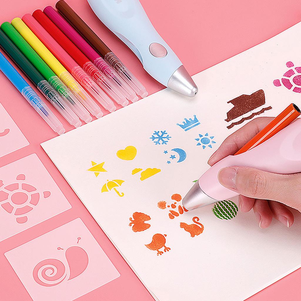 12pcs Washable Watercolor Paint Pens Marker Set Airbrush Color Pen Refills for Electric Spray Pen Marker Sprayer Art