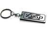 Z650 Double Ring Acrylic Original Keychain Zapper Classic Car Muffler Handle Exterior Mirror Custom Parts Accessories A-96-2 Silver/Black