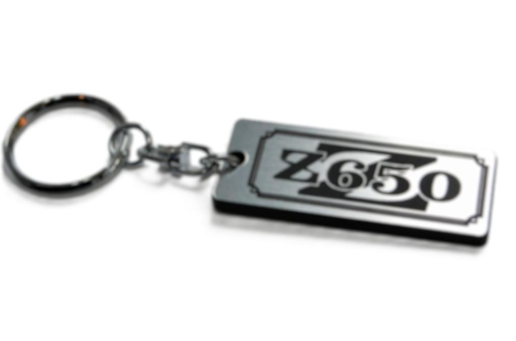 Z650 Double Ring Acrylic Original Keychain Zapper Classic Car Muffler Handle Exterior Mirror Custom Parts Accessories A-96-2 Silver/Black
