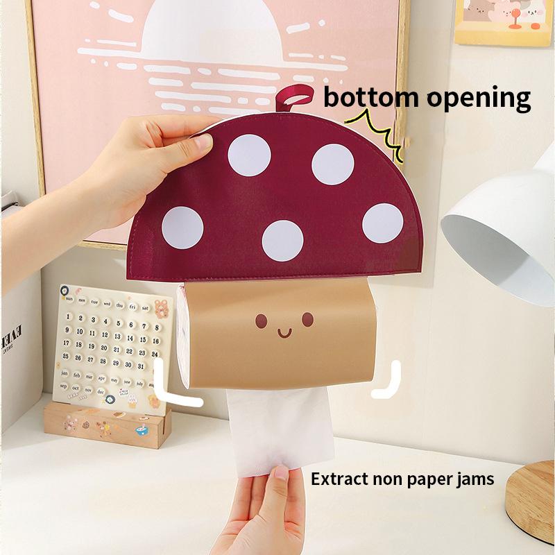 1/2ks Kreativní úložný box na kapesníky ve tvaru houby, Vodotěsný držák na kapesníky, Nástěnný kožený obal na kapesníky, Vhodný na stěnu pokoje