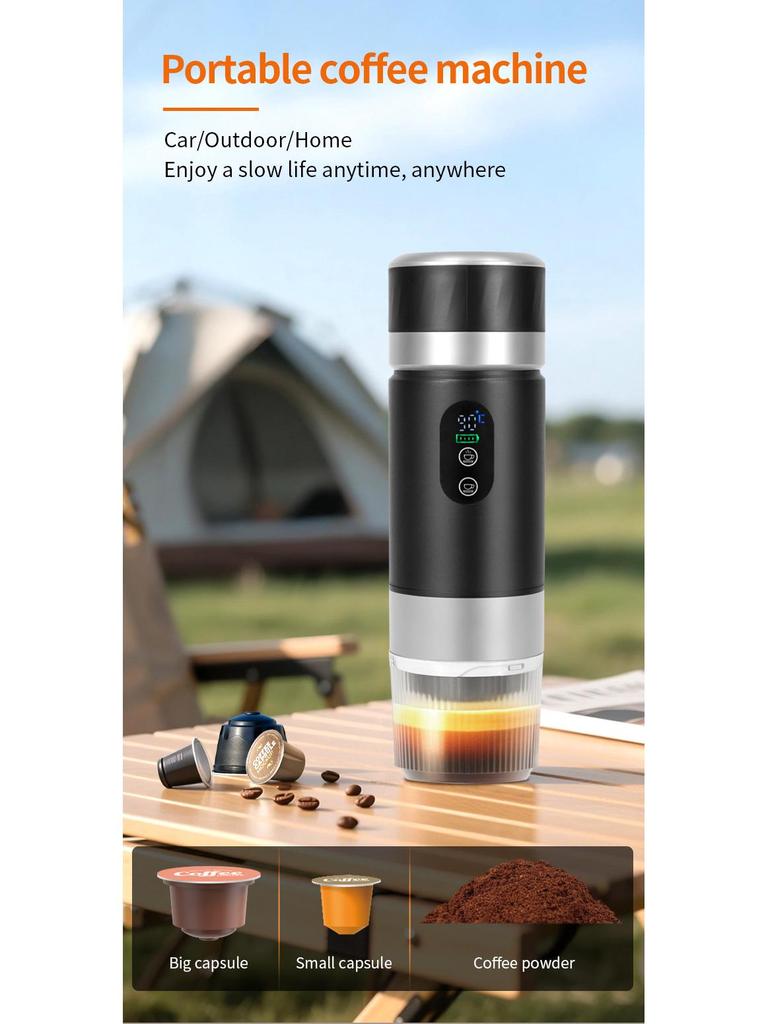 Tragbare 3-in-1 Kabellose Beheizbare Espresso-Kapsel-Kaffeemaschine