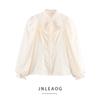 Jnleaog Spring New Arrival Women's Clothing Fashion Style French Fashion Design Cut Flower Lantern Sleeve Elegant Elegance Tops