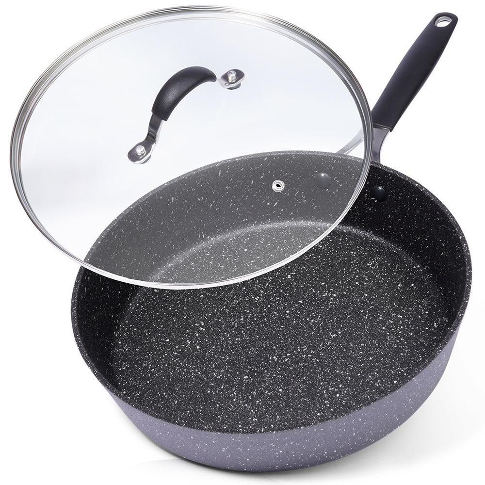 Granite Non-Stick Frying Pan with Lid 28cm