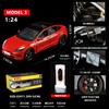 1:24 Model 3 Premium Electric Sedan Alloy Metal Diecast Model Car Home Decoration And Computer Desktop Ornaments Holiday Present