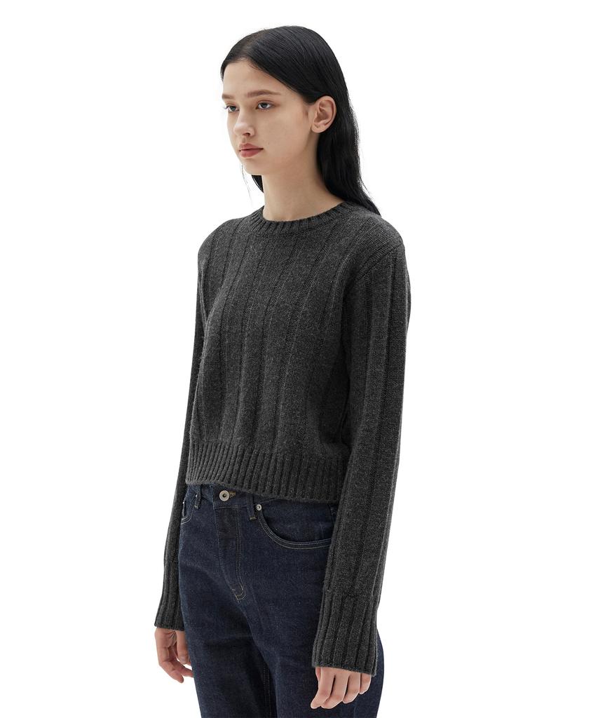 Beulaunyadeu 22Fw W Crewneck Sweater, Charcoal