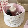 Sweet Bear Series Desktop Storage Basket Quilting Cotton Cylindrical Organizer Box Cartoon Large Capacity Storage Frame