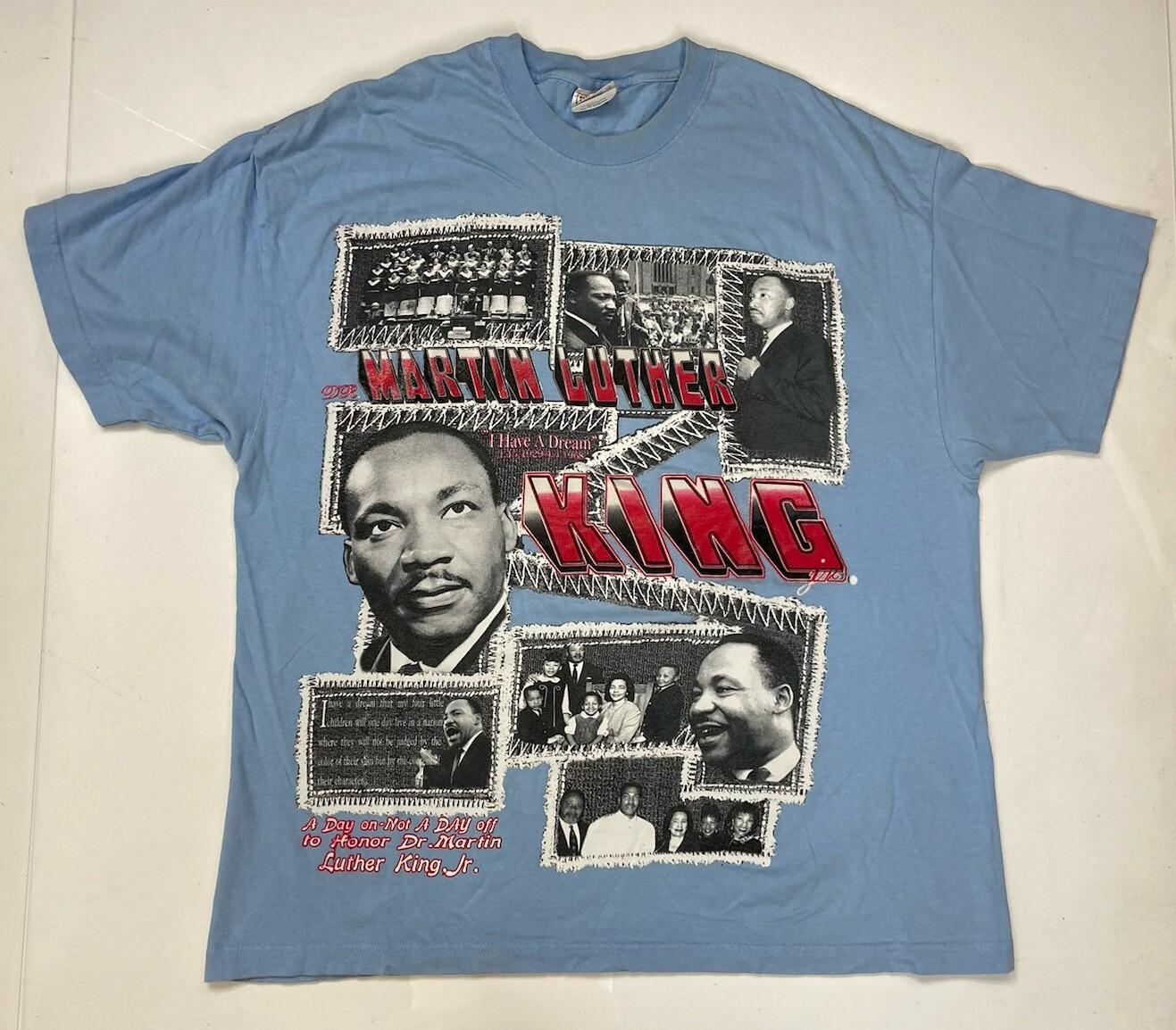 VINTAGE Martin Luther King MLK I Have A Dream Graphic T-shirt Men Large Blue L