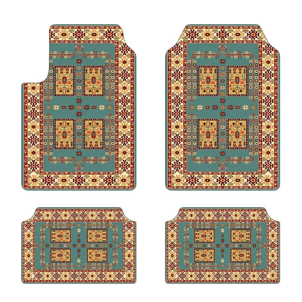 4Pcs/Set Heavy Duty Car Floor Mats Bohemian Car Accessories Durable Car Carpet for Front Rear Seats