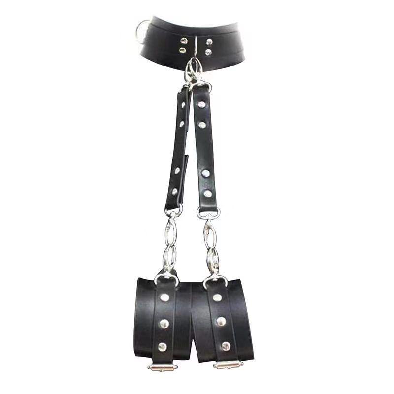 Edgy Punk PU Leather Chain Necklace: Bold and Sexy Body Collar with Metal Accents