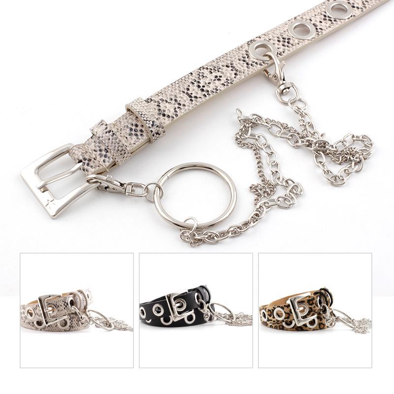 Style Punk Chic Faux Leather Chain Belt For Women With Design Eyecatching