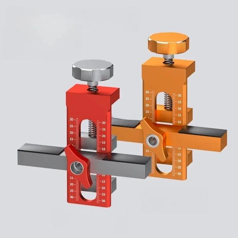 2 In 1 Cabinet Door Installation Positioner,6/8/10mm Rebounder Punched Mounting Jig Wardrobe Cabinet Door Panel Installation Jig