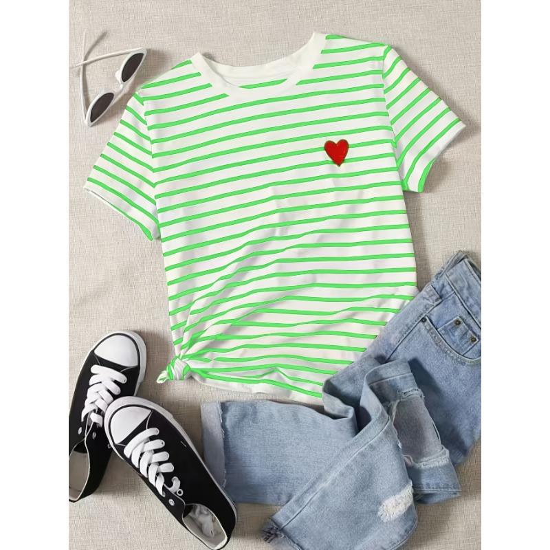 Casual Fashion Love Women s Round Neck T-Shirt S