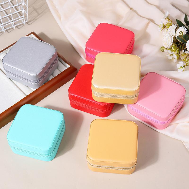 Portable Travel Jewelry Box - Mini Pu Leather Case With Soft Velvet Interior Compact Organizer For Rings Earrings Necklaces