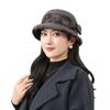 Hat lady autumn and winter thickened woolen basin hat temperament warm bucket hat bow hat