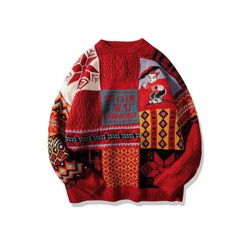 Men's Christmas Sweater: Thick, Warm Knitwear in Hong Kong Style - Trendy, Loose-Fit for Couples