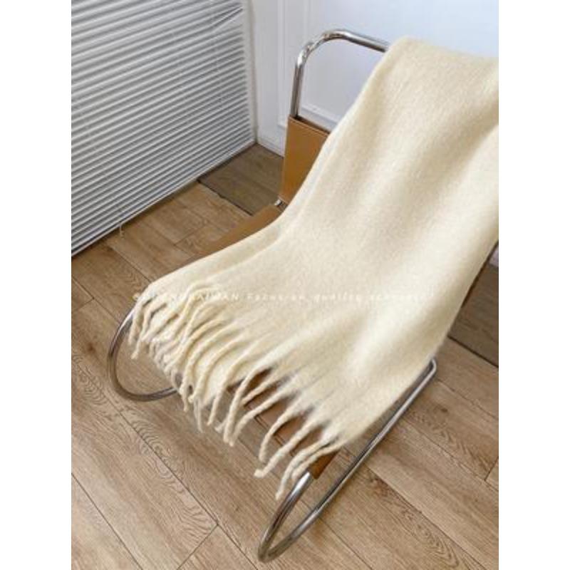 Limited-time snap-up price! Mohair fleece scarf women's 14 classic colors, warm in autumn and winter, soft and thickened scarf, solid color