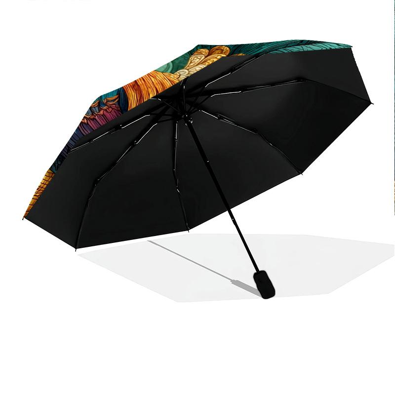 Animal pattern, automatic folding umbrella, portable and foldable design, 8 ribs, a Christmas or birthday gift.