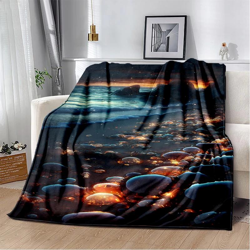 2025 New Style Beauty Colorful Pebble Road Beach Stone Scenery Blanket,Soft Throw Blanket for Home Bedroom Bed Sofa Cover Kids