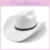 Western Cowboy Hat With Large Brim And Waterwave Embroidery For Summer Outdoor Wear