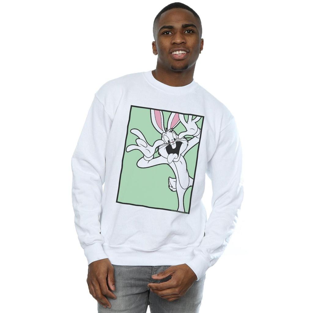 Looney Tunes Mens Bugs Bunny Funny Face Sweatshirt
