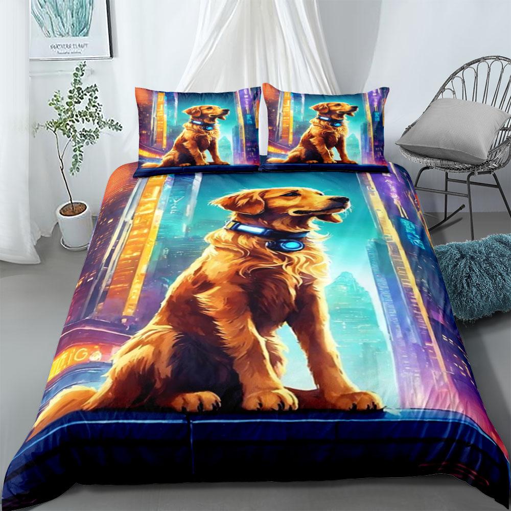Graffiti Dogs  Duvet Cover Set UK Single Double Queen US Twin Full King Size Pkm Bed Linen Set