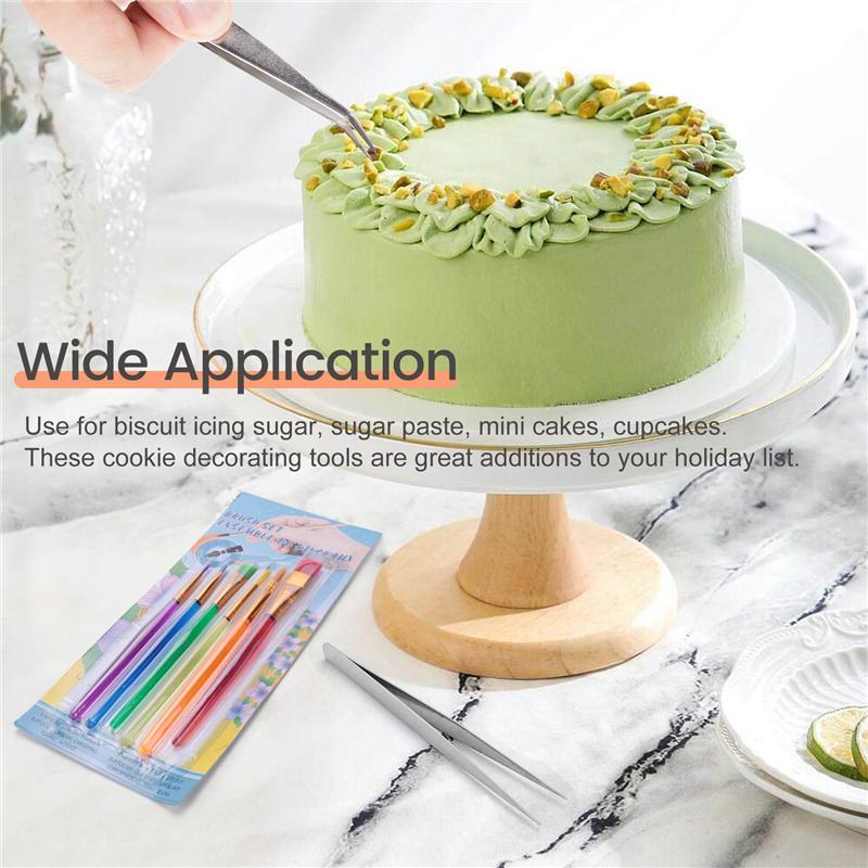 

ABGR-15 Pcs Cookie Decorating Kit Supplies,Cookie Turntable,Cookie Brushes,Scriber Needles For Kitchen Baking Tools