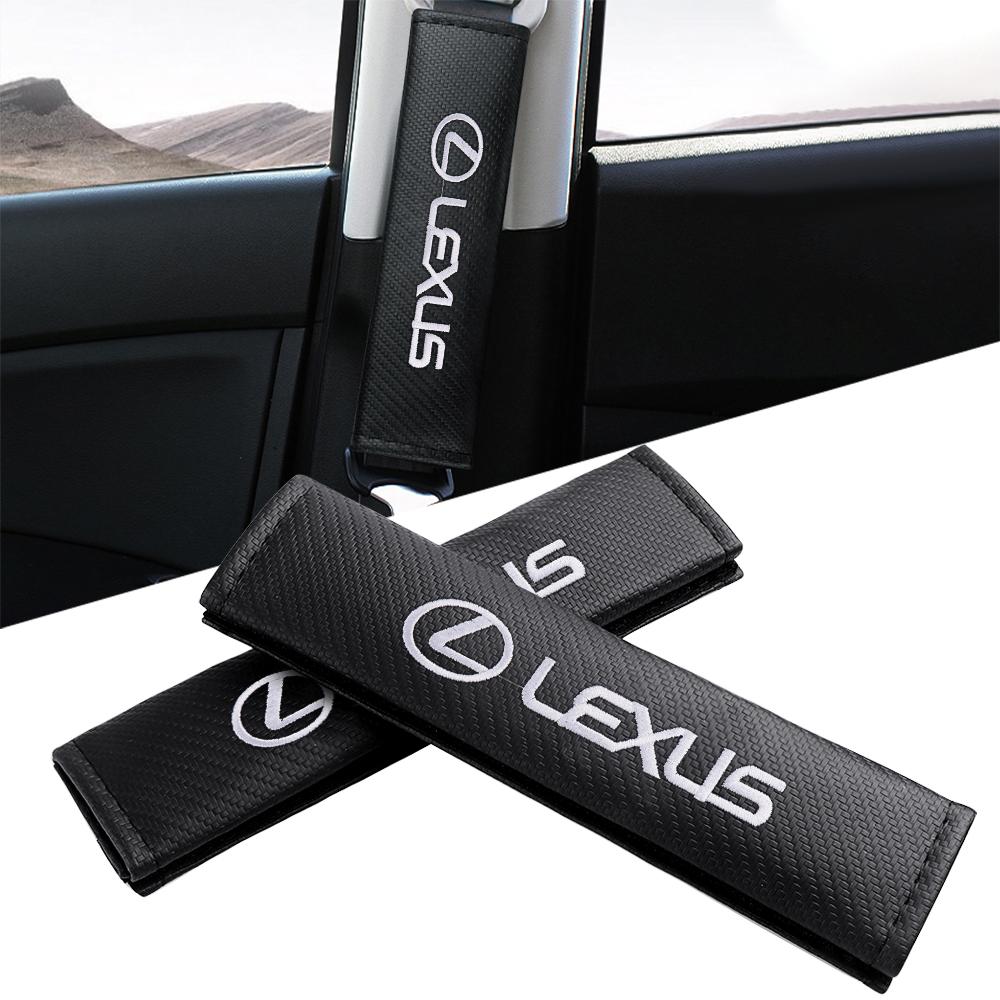 Car Carbon Fiber Seat Belt Pads Seat Shoulder Strap Pad Cushion Cover For Lexus IS IS250 IS250C IS300 IS300C IS350 IS350C RX GX