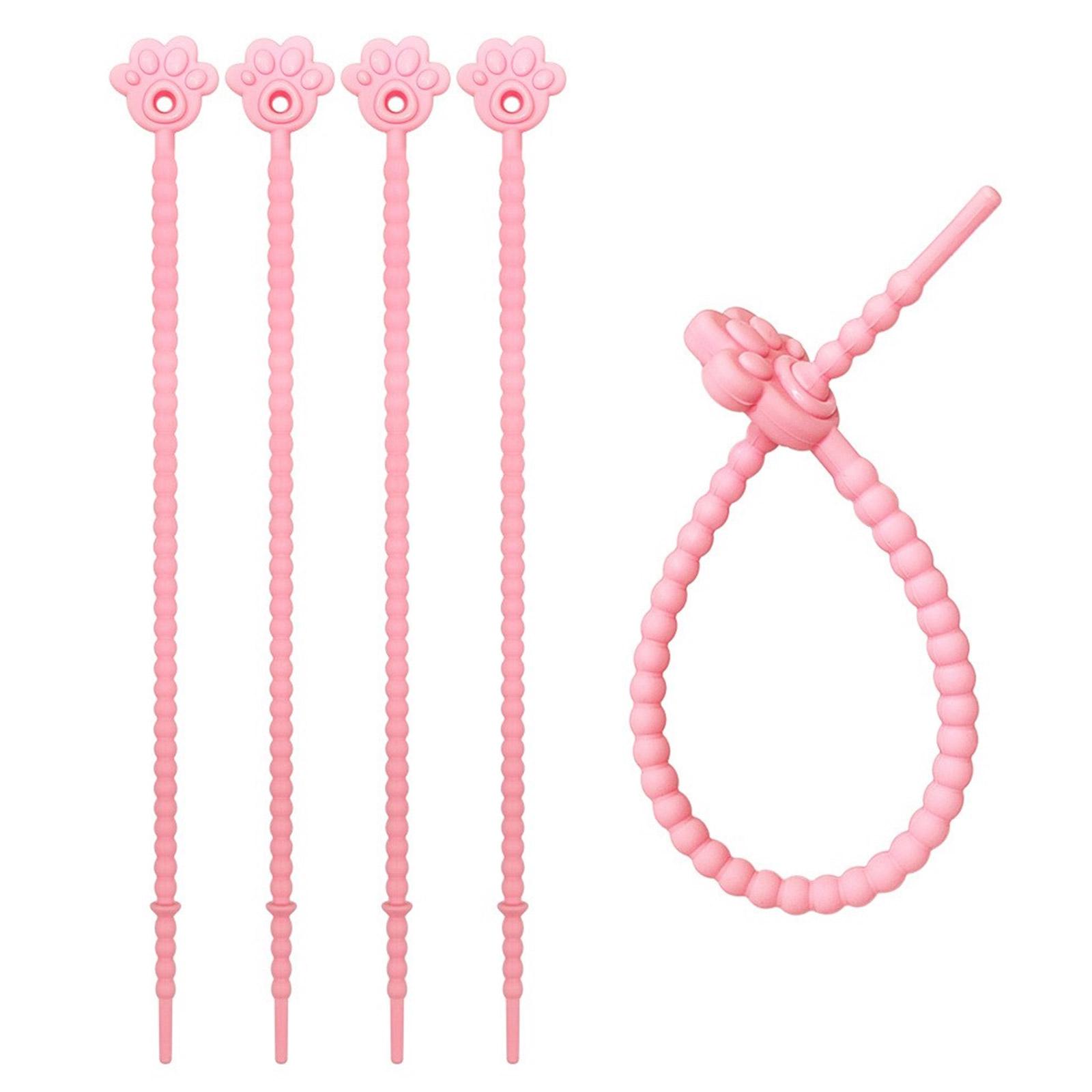 

5 шт. прочных силиконовых стяжек-хомутов многоразового использования, резиновых кабельных органайзеров для ежедневного использования дома и в офисе в разных цветах