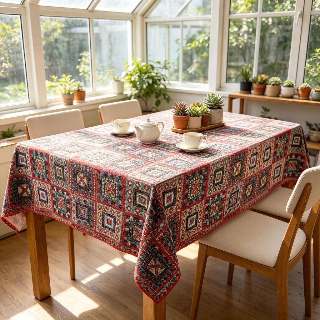 Kitchen Dining Party Home Daily Use All-Purpose Fabric Rectangle Cotton Soft Washable Table Cloth