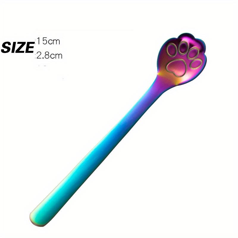 1PC Creative Cute Cat Claw Stainless Steel Spoon Hollow for Ice Cream Coffee Tea Dessert Spoon Kitchen Tableware Accessories