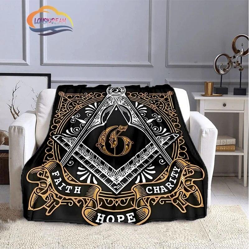 The Freemasons Blanket Freemasonry Series Flannel Cashmere Blanket Masonic Fluffy  All Seeing Eye Printing Pattern Blanke
