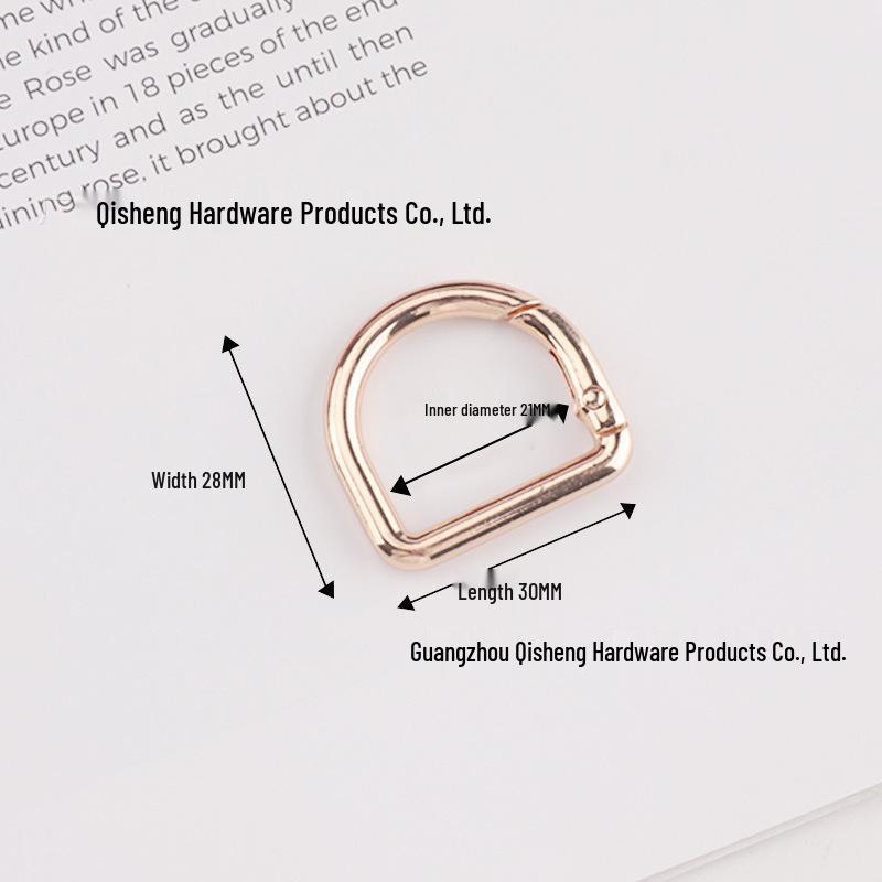 In-Stock: High-Grade D-Shaped Spring Ring Buckle for DIY Bag Handles & Straps