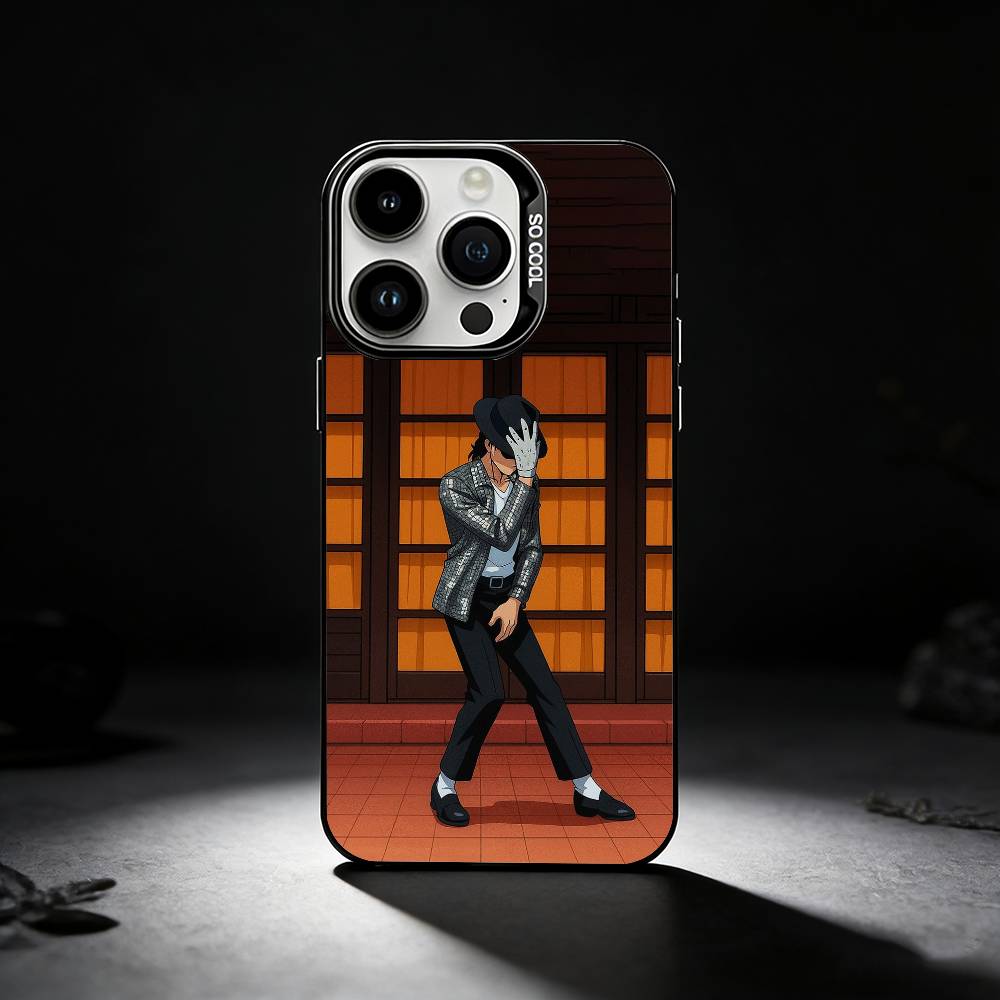 

Cute Cartoon M-Michael J-Jackson Phone Case For iPhone 17,16,15,14,13,12,11 Plus,Pro Max,XS,Colored silver phone case iPhone12PROMAX