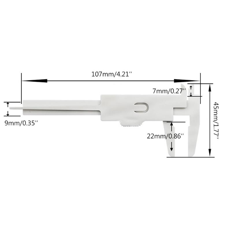 4PCS 80 mm Mini Plastic Calipers Verniers Calipers Double Scale Sliding Gauges Measuring Tool Student Office Use