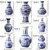 Antique Blue White Porcelain Wall Hanging Ceramic Vase Wall Hanging Vase  Living Room Decor