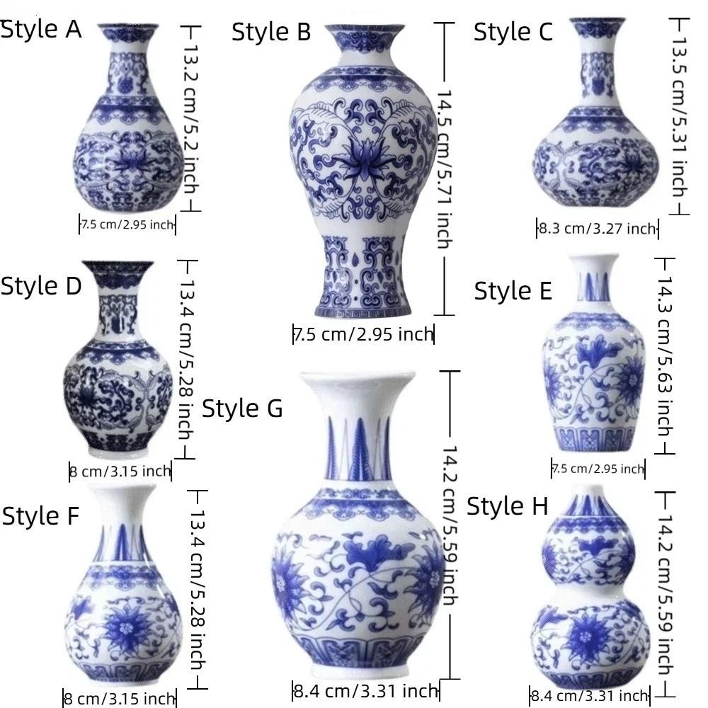 Antique Blue White Porcelain Wall Hanging Ceramic Vase Wall Hanging Vase Living Room Decor