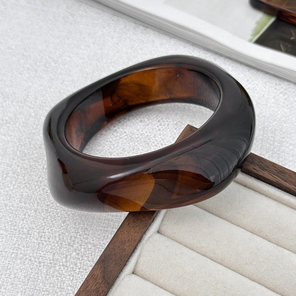 Geometrisches Unregelmäßiges Breites Armband Böhmisch Retro Handring Übertriebener Acryl-Armreif Frauen