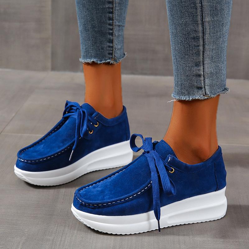 Women's Sports Shoes Casual Sneaker Loafers Fashion Ladies Shoe Platform Sneakers Non Slip Lace-up Round Toe 2025 Spring Autumn