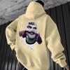 Robber graffiti print hooded sweater couple high street hiphop vintage mopping casual top